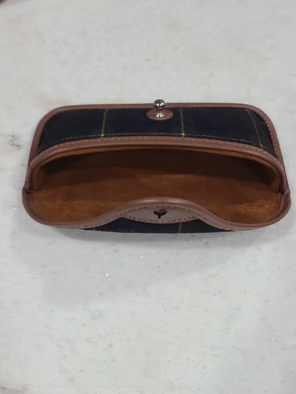 Polo by Ralph Lauren Plaid Case with Tan Leather Trim
